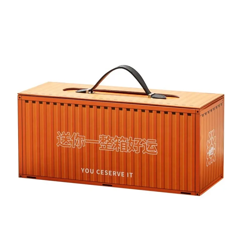 Kundenspezifische Lederband-Geneschenkbox aus Karton im Versandcontainerstil