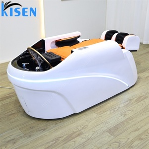 Lit de lavage de cheveux électrique KISEN avec bac en acrylique et table de massage électrique à circulation d'eau pour salon de coiffure - Product Image 1