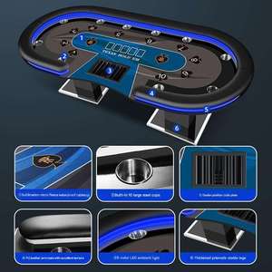 Inean Play Table de poker Led de luxe Texas Hold Em 10 joueurs Casino Blackjack en bois pliable électronique solide jeu à 8 joueurs - Product Image 5