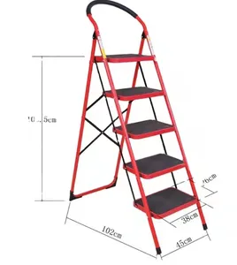 Escaleras de acero ligeras, escalera plegable de 4 escalones para uso doméstico