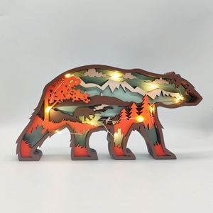Adorno de Madera de Alta Calidad, Decoración Creativa para el Hogar y Escritorio, Ecológico, Nuevo, Tallado de Animales en Madera, Navidad, Dropshipping - Product Image 3
