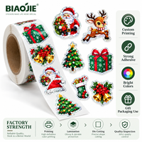 Stiker Natal Die-Cut untuk Scrapbook, Pembungkus Kado, Kartu, Dekorasi Liburan, Santa, Manusia Salju, Pohon, Stiker Tahan Air