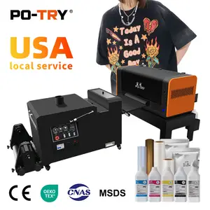 PO-TRY Dtf Printer Dtf Printer Met Poeder Shaker En Oven Cijfer T-Shirt A3 Dtf Printer I3200 Drukmachine