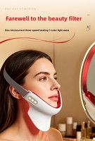 Nouvel appareil de massage liftant pour le visage et le cou, 7 couleurs de lumière, micro-courant en V, masseur anti double menton, lifting du cou