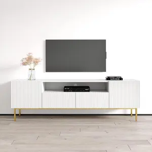 Unità di supporto TV con telaio in metallo di lusso bianco