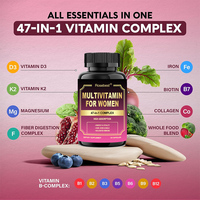 Fabricant chinois OEM, étiquette privée, 47 en 1, vitamines et minéraux complexes, capsules multivitaminées pour femmes, complément alimentaire pour femmes