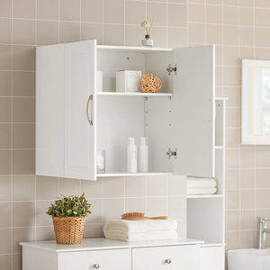 <span class=keywords><strong>Armoire</strong></span> murale de salle de bain certifiée FSC, rangement pour garage ou buanderie, <span class=keywords><strong>armoire</strong></span> <span class=keywords><strong>à</strong></span> <span class=keywords><strong>pharmacie</strong></span>, <span class=keywords><strong>armoire</strong></span> <span class=keywords><strong>à</strong></span> linge avec 2 portes - Product Image 3
