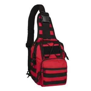 YAKEDA कॉम्बैट यूटिलिटी लोडआउट स्टाइल स्लिंग बैग आउटडोर साइक्लिंग पैक छुपा हुआ कैरी पाउच लाल टैक्टिकल शोल्डर बैग चेस्ट बैग