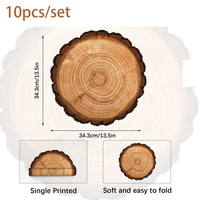 10 pièces ensemble de napperon en forme de bois jetable conception d'arbre brun pour mariage anniversaire Festival fêtes Table à manger Pats décorations