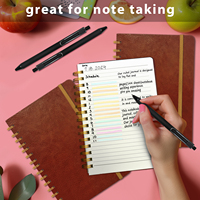 Vente en gros Cahier à spirale en cuir souple Cahier en cuir PU Journal avec stylo et porte-stylo
