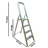 Échelle pliante multifonctionnelle en aluminium à 4 marches pour usage domestique, antidérapante, pour escalier, entrepôt, extérieur, salle de sport