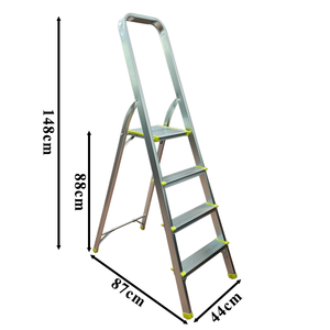 Scala Pieghevole in Alluminio Multiuso a 4 Gradini per Uso Domestico, Antiscivolo, per Magazzino, Esterni e Palestra - Product Image 6