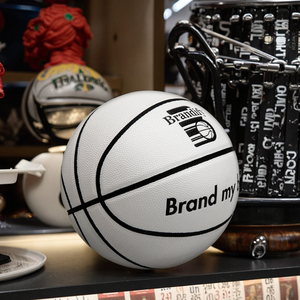 <span class=keywords><strong>Basket</strong></span>-ball en cuir <span class=keywords><strong>blanc</strong></span> personnalisé avec logo en canal noir Utilisation pratique pour prix extérieur - Product Image 2