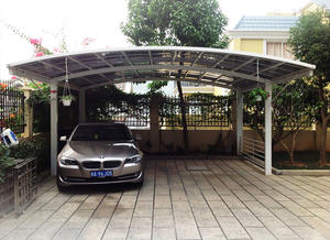 Abri de voiture <span class=keywords><strong>double</strong></span> en polycarbonate et <span class=keywords><strong>aluminium</strong></span> imperméable et anti-UV avec certification CE pour maison, villa et abri de stationnement extérieur - Product Image 3