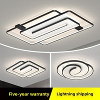 Plafonnier LED moderne minimaliste en fer, style luxe léger, télécommande, indice de fidélité des couleurs élevé 90, couvercle en acrylique pour salon, restaurant