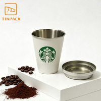 Lata de Metal con Forma de Taza de Café, Personalizada con Logotipo, Precio al por Mayor, para Almacenamiento de Café y Té, Envase para Regalo