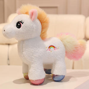 Jouets en peluche cheval arc-en-ciel soleil Jouets en peluche simulés Souvenirs de <span class=keywords><strong>zoo</strong></span> pour enfants Jouets en peluche Animaux en peluche Cadeau de Noël - Product Image 4
