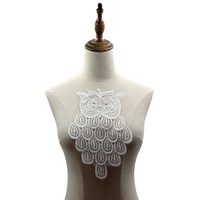 Bonne Qualité Blanc Soluble Dans L'eau Hibou Dentelle Applique Corps Patch LT2619A
