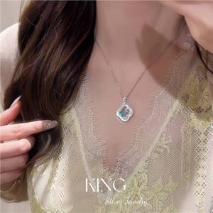 Collier en argent S925 avec perle, style fenêtre fleurie, pour un usage quotidien, unisexe, de la marque King Silver Jewelry - Product Image 5