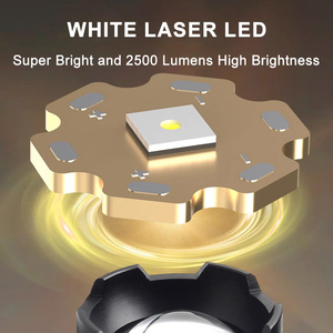 Hợp kim nhôm Đèn pin trắng Laser Led 5 chế độ đêm phát sáng dải sáng kỹ thuật số hiển thị điện ngoài trời ngọn đuốc ánh sáng đèn flash - Product Image 6