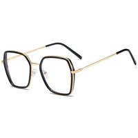 Nuevo Retro cuadrado enmarcado arte lente plana anteojos moda MARCO DE Metal masculino y femenino Anti luz azul gafas