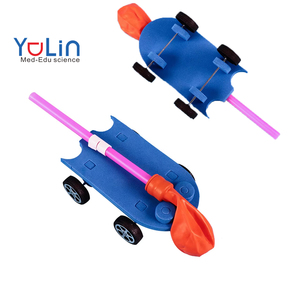 Yulin - Juguete Educativo <span class=keywords><strong>de</strong></span> Física para Niños, Coche <span class=keywords><strong>de</strong></span> Reacción, Experimento Científico, Coche Impulsado por Globo, Modelo 0126, Kit Desarmable - Product Image 1