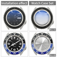 Casing Jam Tangan Matte 3.8 SKX Silver dengan Crown di Posisi 4 untuk Mesin SKX007, Chapter Ring, Insert Keramik, Bezel Pengganti, Part Modifikasi