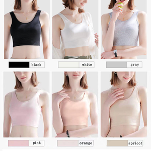 เสื้อกล้ามครอปผ้าฝ้ายสำหรับผู้หญิง ทรงรัดรูป คอวี แขนกุด สไตล์ลำลอง สตรีทแวร์ - Product Image 2