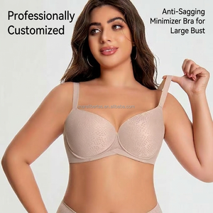 Venta al por mayor y personalización: Sujetador acolchado de alta calidad, fino, de corte alto, para uso diario, copa completa, tallas grandes, copas 34-42 D E F G GG H HH J - Product Image 2