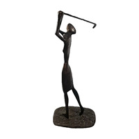 Statue abstraite en aluminium de golfeuse, sculpture d'art féminine, décoration de jardin ou de maison, ornement, cadeau