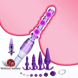 Set Vibratore Dildo Palline Anali e Butt Plug Sex Toys per Donna Uomo e Coppie Stick Vibrante in Jelly Stimolatore Vaginale - Product Image 1