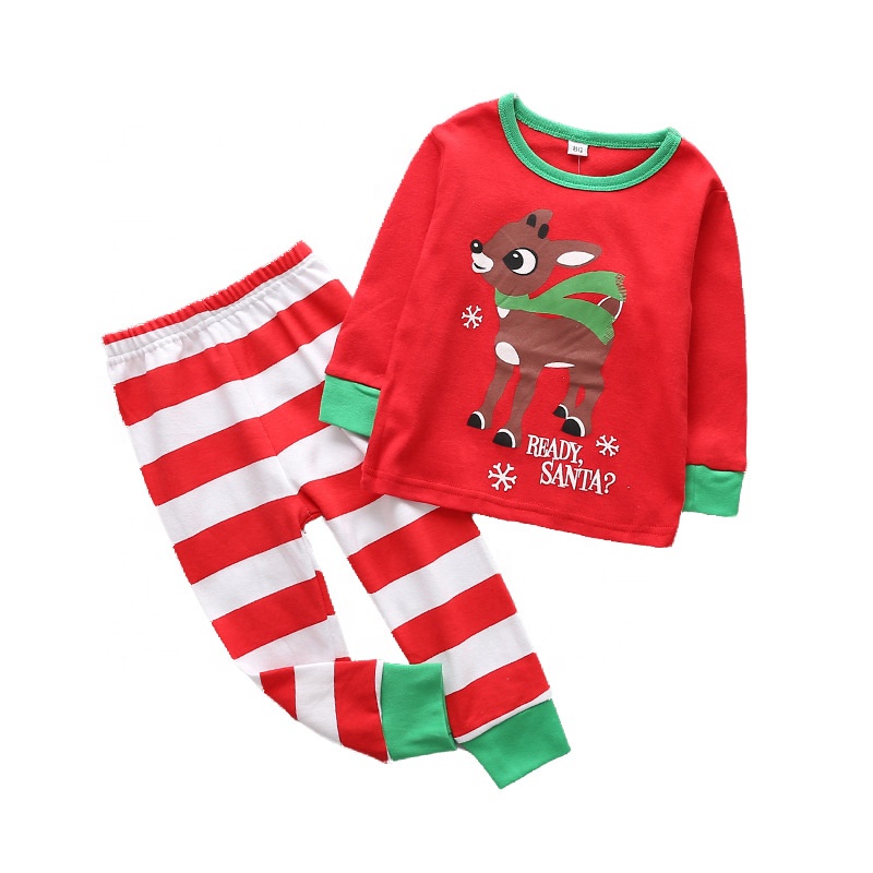 Лидер продаж; Рождественские наряды для малышей; Детские хлопковые рождественские пижамы; Милые рождественские пижамы с принтом