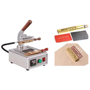 Hot Foil Stamping Machine Logotipo de couro gravado calor pressionando máquina para madeira PVC papel logotipo personalizado carimbo ou letra numérica