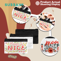 Sous-banque Vente en gros Polyester Bracelets personnalisés Sac cosmétique Sublimation Blanc Polyester Trousse de maquillage