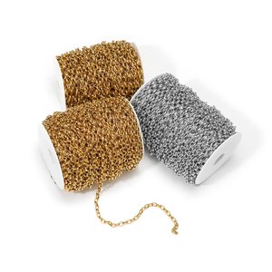 Catena Ovale Impermeabile in Acciaio Inossidabile Placcato Oro 18K PVD, Catene Spesse per Collane e Bracciali, Decorative per Creazione di Gioielli Fai-da-Te - Product Image 5