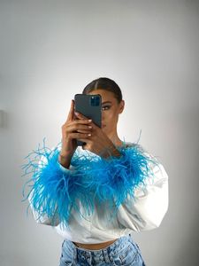 Sfuso <span class=keywords><strong>nero</strong></span> bianco 1ply sciarpa ghirlanda piuma di struzzo <span class=keywords><strong>Boa</strong></span> per le donne abiti in Costume da ballo festa di carnevale matrimonio decorazione per la casa