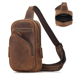 กระเป๋าคาดหน้าอกผู้ชาย Dujiang หนังแท้ ความจุขนาดใหญ่ ใช้ได้ทุกวัน สวมใส่สบาย สะพายไหล่ - Product Image 5