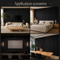Panneau mural acoustique en bois noir naturel à lattes pour studio et pièce |   94.5'' * 23'' |   Panneaux insonorisants | Panneaux d'absorption acoustique
