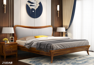 Letto Matrimoniale King Size con Testiera in Pelle Morbida, Arredamento Camera da Letto Semplice di Foshan per Adulti - Product Image 4