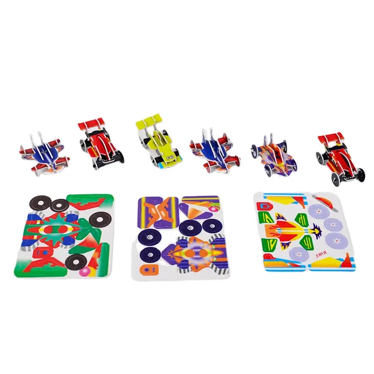 子供のためのプロモーション格安アイテムミニ小さなギフト組み立ておもちゃ車のおもちゃ3DプラスチックPPパズル