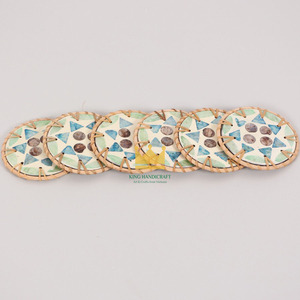 Posavasos de Ratán y Madreperla Ecológicos y Modernos, Personalizados, Aislantes, Hechos en Vietnam, Gran Venta - Product Image 3