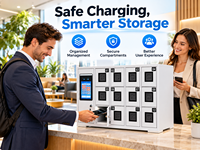 Armoire de rangement de téléphone de bureau intelligente pré-assemblée avec système de charge mural à code/clé/serrure électronique, certifiée CE, étanche