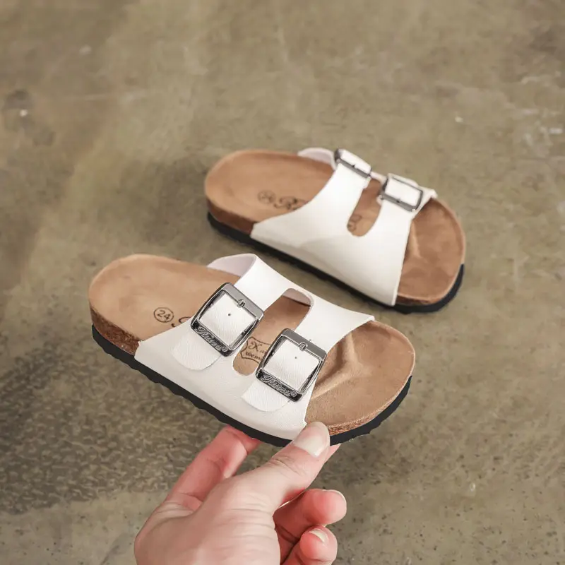 Spring and Autumn fashion Children's Cork slippers boys' one-word sandals trendy girls' beach shoes cross-border