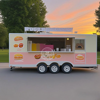 Camion de crème glacée remorquable à hamburger mobile camion entièrement équipé taille personnalisée chariot de nourriture mobile commercial remorque de nourriture