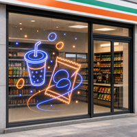 Film LED transparent auto-adhésif pour les publicités sur les vitrines des magasins de proximité