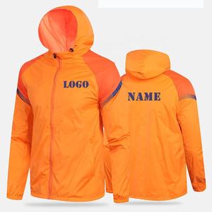 Özelleştirmek çocuklar erkekler futbol kulübü takım logosu Hoody rüzgarlık gençlik açık spor kapşonlu rüzgarlık antreman ceketi üniforma - Product Image 5