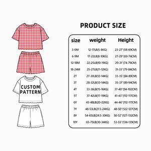 Set di <span class=keywords><strong>Abbigliamento</strong></span> Estivo per Bambini in Due Pezzi Personalizzato dal Produttore, Design a Quadri, Set di Vestiti per <span class=keywords><strong>Bambina</strong></span> in Tinta Unita - Product Image 4