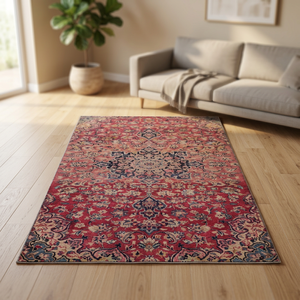 One of the Kind Hand-Knotted Persian <b>Wool</b> Rug with Medallion Pattern Luxurious Vintage Design 9'8 X 2'6 Artisan <b>Crafted</b> - Product Image 2