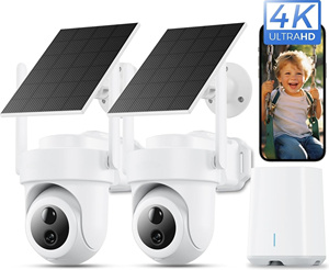 Sistema de Cámara de Seguridad PTZ Solar 4K con Seguimiento por IA, Audio Bidireccional, IP66 Impermeable, Almacenamiento en la Nube, Seguridad para el Hogar en Exteriores - Product Image 1