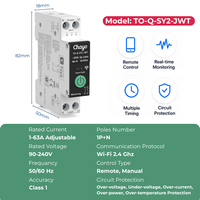 Disjoncteur Intelligent WiFi TONGOU Smart Life sur Rail DIN Personnalisable, Mini Disjoncteur Automatique Tuya 1P+N de 16 A, 63 A, 50 A, 20 A